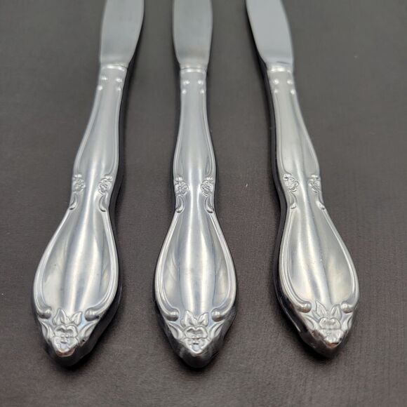 Set of 3 Oneida Community CHATELAINE Hollow Handle Dinner Knives 8.25" Stainless - Picture 4 of 4
